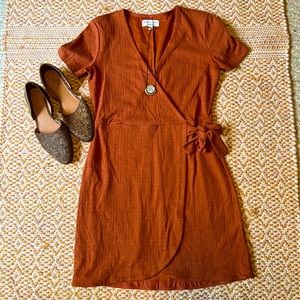 Madewell texture and thread wrap dress